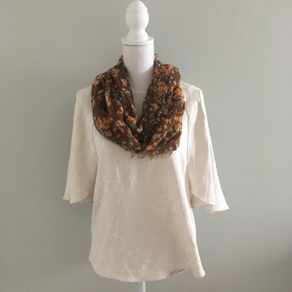 Floral Fringe Lightweight Infinity Scarf - Picture 2 of 4